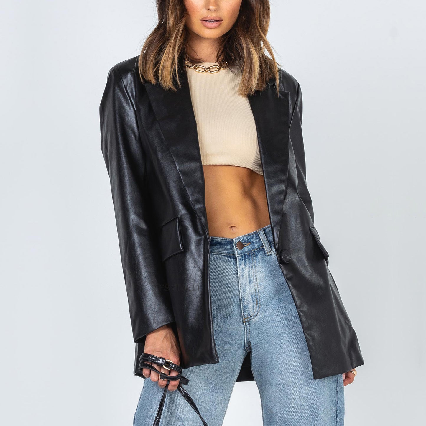 Women'S Versatile Casual Warm Leather Jacket