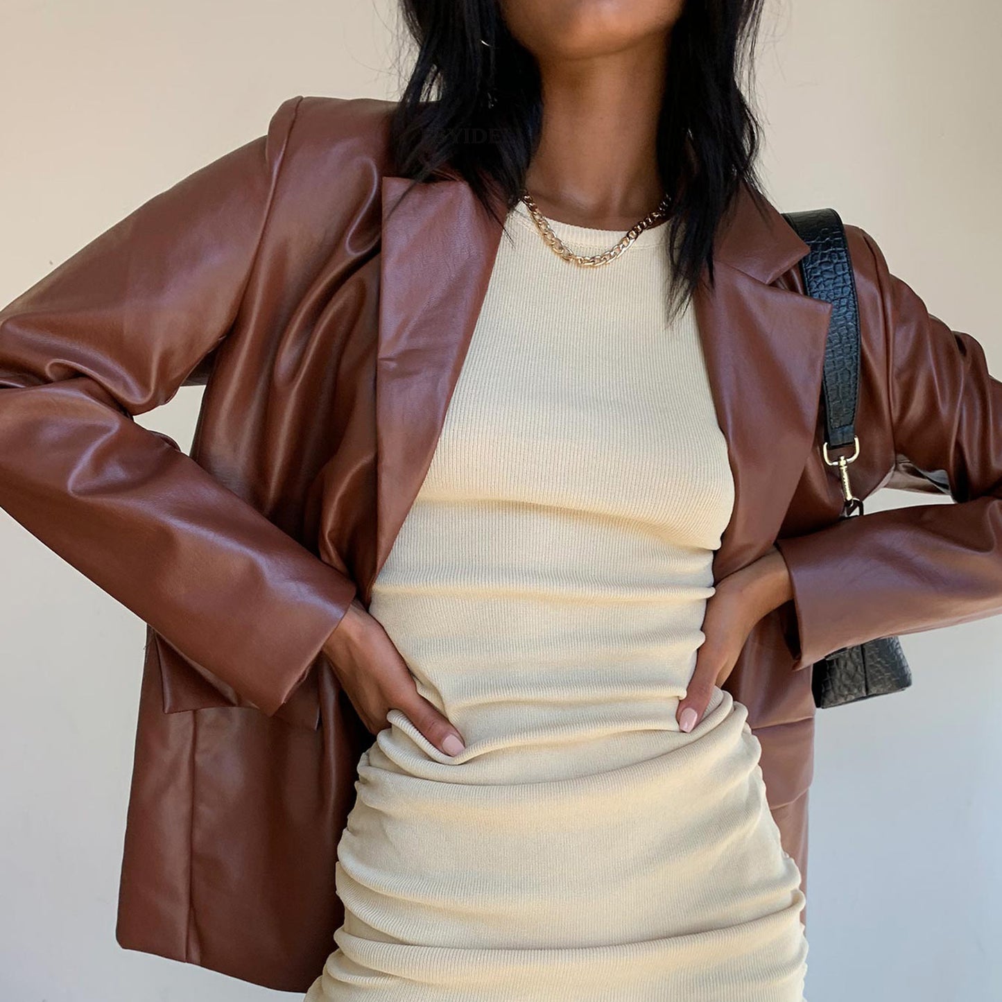 Women'S Versatile Casual Warm Leather Jacket