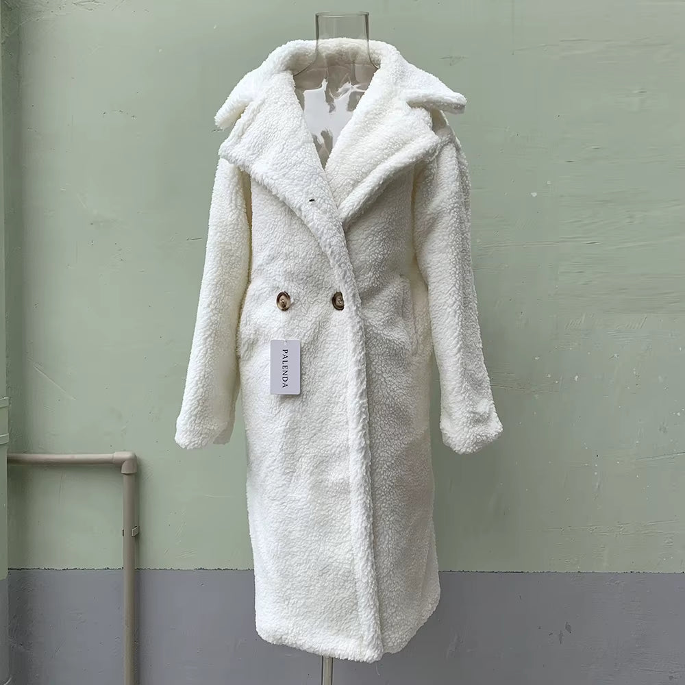 2021New Teddy Coat Faux Fur Long Coat Women Lamb Fur Coat Thick Coat Oversized Outwears