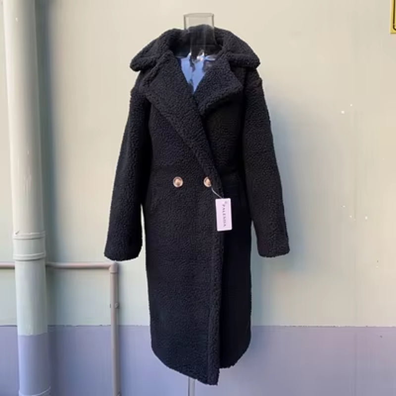 2021New Teddy Coat Faux Fur Long Coat Women Lamb Fur Coat Thick Coat Oversized Outwears