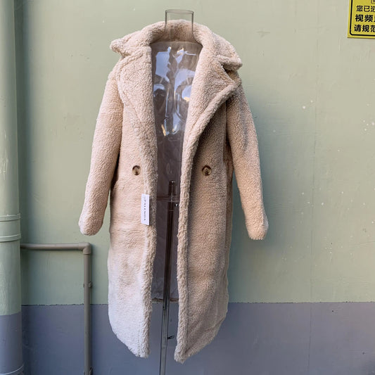 2021New Teddy Coat Faux Fur Long Coat Women Lamb Fur Coat Thick Coat Oversized Outwears